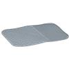 alpina Tappetino scolapiatti per lavello - Accessori da cucina - Tappetino da cucina in silicone con nervature - Tappetino per lavello da cucina lavabile in lavastoviglie 34,5 x 26,5 cm - grigio