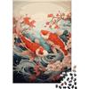 XyZpTqRwLmN Carpa Koi Arte Sakura Puzzle 1000 Pezzi Carta Puzzle per Adulti Scena Acquatica Giapponese Puzzle per Famiglia Relax Arredo Regalo 70x50cm/1000pcs