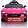 TOYSCAR Auto Macchina Elettrica 12V NEW Audi R8 Spyder per Bambini Led MP3 con Tappetino Telecomando Sedile in pelle colore Rosa