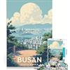 JIANGENNF Puzzle da 1000 pezzi con poster di Busan, gioco impossibile, taglio di precisione, con pezzi di forma casuale completamente ad incastro 38x26cm