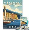 JIANGENNF Puzzle per adulti 1000 puzzle Camogli in Italia, Giochi per famiglie, Interazione genitore-figlio, Giochi stimolanti, Regali 38x26cm