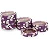 POKEO Fiches Poker Laser Las Vegas 11,5g Insert Metallo - Rotolo 25 Pezzi, $500 Viola, Design Laser - Texas Hold'em Blackjack Ricarica Set Poker