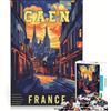 JIANGENNF Puzzle per ragazzi da 1000 pezzi con Caen in Francia, gioco educativo, decorazione da parete, compleanno e Natale 38x26cm