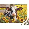 HMMIQAUCRXYN Mucca da Fattoria Puzzle per Adulti Puzzle 1000 Pezzi Carta Campo di Girasoli Gioco di Puzzle 1000 Pezzi Relax Famiglia Decorazione Regalo 52x38cm/1000pcs