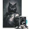 JIANGENNF Puzzle da 1000 pezzi per adulti, Cavaliere Nero, gioco rompicapo, attività per famiglie, compleanno e Natale 38x26cm