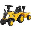 Mondial Toys Primi Passi Trattore Cavalcabile per Bambini con Rimorchio Paletta e Rastrello inclusi con Luci e Suoni (Giallo)