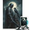 JIANGENNF Puzzle da 1000 pezzi per ragazzi: Cavaliere Nero e Corvo, giochi divertenti, attività divertenti da fare a casa, gioco dal design accattivante 38x26cm