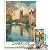JIANGENNF Puzzle per adolescenti da 1000 pezzi, Università di Cambridge, gioco rilassante, interazione genitore-figlio, gioco di sfida unico 38x26cm