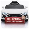 TOYSCAR Auto Macchina Elettrica 12V New Audi R8 Spyder per Bambini LED MP3 con Telecomando Sedile in Pelle Bianca