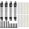 Runup Ammortizzatore RC da 28 mm per 1/30 Axial SCX30 Wrangler Bronco Ammortizzatore in metallo riempito ad olio, kit di sospensioni con molle e viti RC per veicoli a bruco RC (nero)
