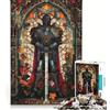 JIANGENNF Puzzle da 1000 pezzi per ragazzi, Cavaliere Nero, Vetrate artistiche, Giochi educativi, Allena la mente e la mano, Collezione d'artista, Belle Arti 38x26cm