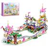 MONOFUN Friends Montagne Russe Set di Costruzione, 749 PCS con Casa sull'Albero, Mulino a Vento, Castello Principessa Rosa, Regalo per Compleanno, Pasqua, Natale per Ragazze da 6 7 8 9 10-12 + Anni