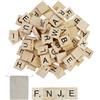 JRSHIRLEYLTD 100 pezzi lettere in legno alfabeto, mini-lettere con sacchetto di immagazzinaggio, fai da te, bambini, regalo