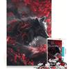 JIANGENNF Puzzle da 1000 pezzi per ragazzi con volpe Kitsune nera sull'albero, giochi rilassanti, attività divertenti da fare a casa, compleanno 38x52cm