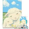 JIANGENNF Puzzle per ragazzi da 1000 pezzi: Mamma Pecora e Agnello gioco interattivo attività divertenti da fare a casa con poster e foglio di curiosità abbinati 38x26cm