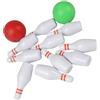 ibasenice Set da bowling in miniatura con 2 mini palline da bowling in plastica, per decorazione della casa delle bambole e giocattolo educativo per promuovere le abilità motorie e l'immaginazione
