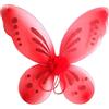 Alaurbeauty - Set di ali da fata per bambini e adulti, ali di farfalla, costume da fata con brillantini, per cosplay, per feste (Rosso, 47cm*57cm)