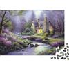 HMMIQAUCRXYN Cottage nella Foresta Puzzle 1000 Pezzi Carta Puzzle per Adulti Scenario di Ruscello Relax Decorazione Famiglia Regalo Casa 38x26cm/1000pcs
