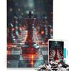 JIANGENNF Puzzle per ragazzi da 1000 pezzi con re nero degli scacchi, gioco per famiglie, attività divertenti da fare a casa, per rafforzare l'amore tra le coppie 38x26cm