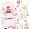 deAO 5-in-1 Bambola Bebé Giocattolo Set con Carrozzina Lettino | Bambola Set 36cm Bambole con Zaino Tenda Borsa e Accessori Gioco di Ruolo per Bambine dai 3 Anni Role Play