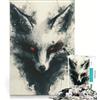 JIANGENNF Puzzle da 1000 pezzi per adulti con dipinto di una volpe Kitsune nera, gioco per famiglie, decorazione perfetta, compleanno e Natale 50x75cm