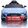 TOYSCAR Macchina Elettrica per Bambini Audi R8 Spyder Full Optional Auto Elettrica per Bambini Telecomandata Sedile in Pelle Porte Apribili Doppio Motore Elettrico da 12V Carico 25 kg Blue