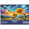 WERTYUIOPAS Girasole - Puzzle per adulti, 1000 pezzi, carta riciclata, regalo divertente e attività, girasole soleggiato per la casa, 38 x 26 cm/1000 pezzi