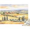 G9X5T3Y7 Campagna Toscana Puzzle 1000 Pezzi Carta per Adulti Paesaggio Acquerello Gioco di Puzzle 1000 Pezzi Relax Casa Decorazione Regalo Famiglia 38x26cm/1000pcs