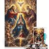 JIANGENNF Puzzle per adulti 1000 pezzi con la Madonna antistress taglio di precisione ideale come regalo per tutta la famiglia 38x52cm