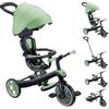 Globber - Triciclo Explorer 4 in 1 - Triciclo evolutivo e drenante per bambini dai 10 mesi ai 5 anni, verde salvia