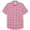 Amazon Essentials Camicia in Popeline a Maniche Corte Regular Fit Uomo, Rosso Slavato A Quadri, S