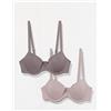 Amazon Essentials Reggiseno in Cotone Coppa Media Donna, Pacco da 2, Grigio/Malva, 4E