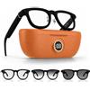 Normodic AI Smart Glasses con fotocamera, occhiali per registrazione video 4K HD, traduzione in tempo reale in 163 lingue, assistente vocale GPT KI, Bluetooth, con controllo vocale, fotocromatico UV400 Smart