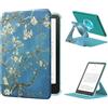 MoKo Custodia Girevole a 360° per 7 eBook Reader, Albicocchi in fiore | Trasparente, Staccabile Magnetica Regolabile, Auto Wake/Sleep, Non compatibile con TCL Remarkable Kobo