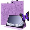 Auslbin Cover per Samsung Galaxy Tab A9 + / A9 Plus 11 2023, Pelle PU Goffrata a Farfalla con Funzione di Supporto e Portapenne per Tab A9 +/SM-X210/SM-X215, Farfalla viola