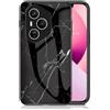 IMEIKONST Custodia Compatibile con Honor 400 Pro Cover Marmo, Vetro Temperato Posteriore Bordo Morbido in TPU Bumper Sottile Antiurto Protettiva Cover per Honor 400 Pro. Nero Argento LSM
