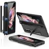 COQUE Custodia per Galaxy Z Fold 3, guscio pieghevole incernierato all-inclusive, cover pieghevole per telefono con slot per stilo Samsung Galaxy Z Fold 3 5G-Nero