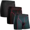 DANISH ENDURANCE Boxer Uomo Sportivi, 3 Paia, Multicolore (1 X Nero, 1 X Verde/Viola, 1 X Nero/Rosso), 4XL