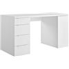 Composad | Scrivania della Linea ESPRESSO con 4 Cassetti e 1 Anta, Scrivania Ufficio Elegante e Moderna, per PC, (LxAxP) 146x75,4x59,6 cm, Colore Bianco, Made in Italy
