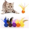 N-brand Pulabo, palline interattive per gatti, gattini colorati giocano giocattolo per la cattura della pesca, palla interattiva in rattan per animali domestici, giocattolo per gattini, attività all'aperto