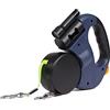 Galatée Guinzaglio Retrattile, Guinzaglio Estensibile 3m Con Torcia a Led, Doppia Fune Di Trazione Telescopica Per Cani Di Piccola e Media Taglia Sotto i 20 Kg(Grigio Scuro)