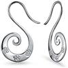 Bling Jewelry Orecchini a filo passante a spirale con fiori tribali artigianali boho per donne e adolescenti in argento sterling .925
