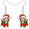 BONSNY Acrilico Carino Regali di Natale Cane Cucciolo Goccia Pendenti Orecchini Ornamenti Decorazioni Gioielli per le donne Signore Cane Amanti Accessori (Beagle)