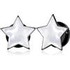 Vankula Dilatatori Lobo Double Flared tunnel dilatatore orecchie Stella con Madreperla in Acciaio inossidabile lobi piercing espansori Gioielli Uomo Donna 14mm(9/16) Nero