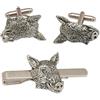 Gamekeepers Cottage gifts Set regalo con gemelli a forma di testa di cinghiale e fermacravatta