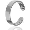 BnMvF Anello Vayro, Anello Magnetico in Acciaio Inox - Anelli Aperti Unisex Regolabili con 4 Magneti, Gioielli Comfort Fit (1pcs-argento)