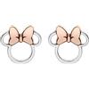 Disney Orecchini Minnie Mouse a Perno, in Ottone con Fiocco Rosa, per Donna e Bambine, Pronti da Regalare, Gioielli Ufficiali Disney