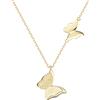 FANCIME Collana d'Oro Donna, Ciondolo Farfalla in Oro Giallo 14 carati (585) Solido, Regalo di Gioielli per Donna Ragazza - Catena Lunghezza: 40 + 5 cm