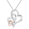 REDSUN Collana a tre cuori in argento Sterling 925 placcato in oro rosa - tre generazioni gioielli per nonna, madre, figlia, collana a cuore infinito da donna, regalo per la festa della mamma, moglie