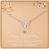 Pabenlily Regalo per il decimo compleanno per ragazze, collana con ciondolo a forma di farfalla in argento Sterling con pietre di zirconia cubica, regalo per ragazze di 10 anni, idee regalo per